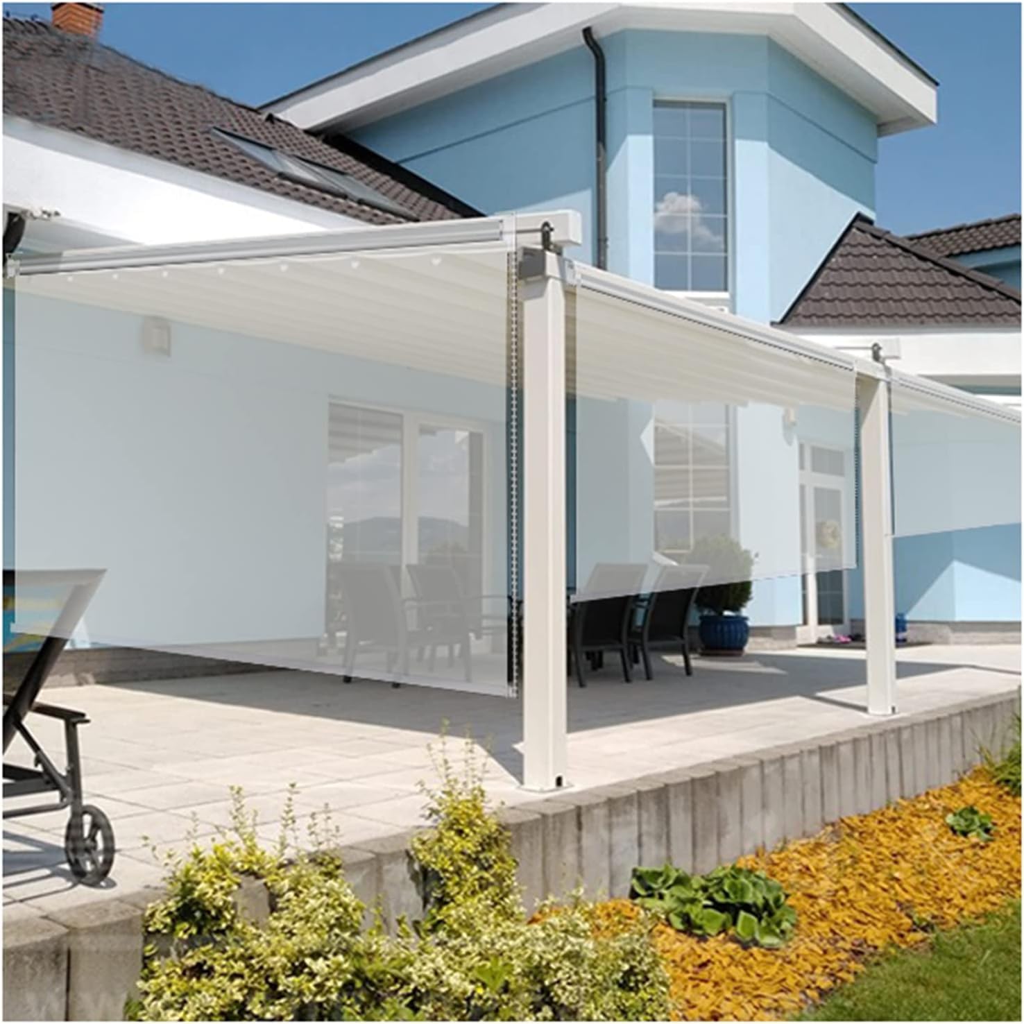 avvolgibili Tapparella Impermeabile Trasparente for pergolato e Gazebo, tapparella Trasparente, tapparelle Impermeabili(1.4x2m)