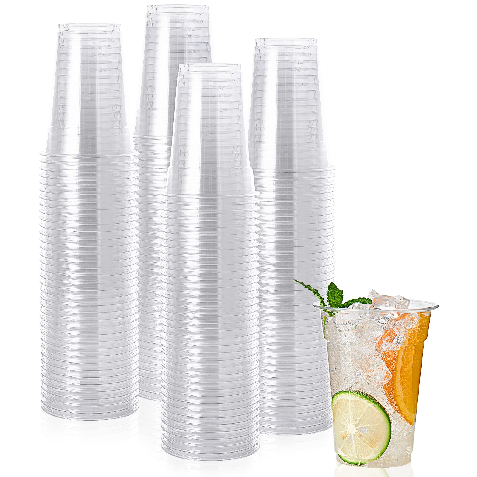 Lilymicky[200Pack] 9 oz Clear Plastic Cups, Disposable Drinking Cups, Plastic Party Cups for Birthday Parties, Picnics, Ceremonies, and any Events