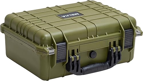 MEIJIA Funda impermeable para cámara portátil para todo tipo de clima con espuma, apta para uso de drones, cámara, equipos, pistolas, 15.98 x 12.99