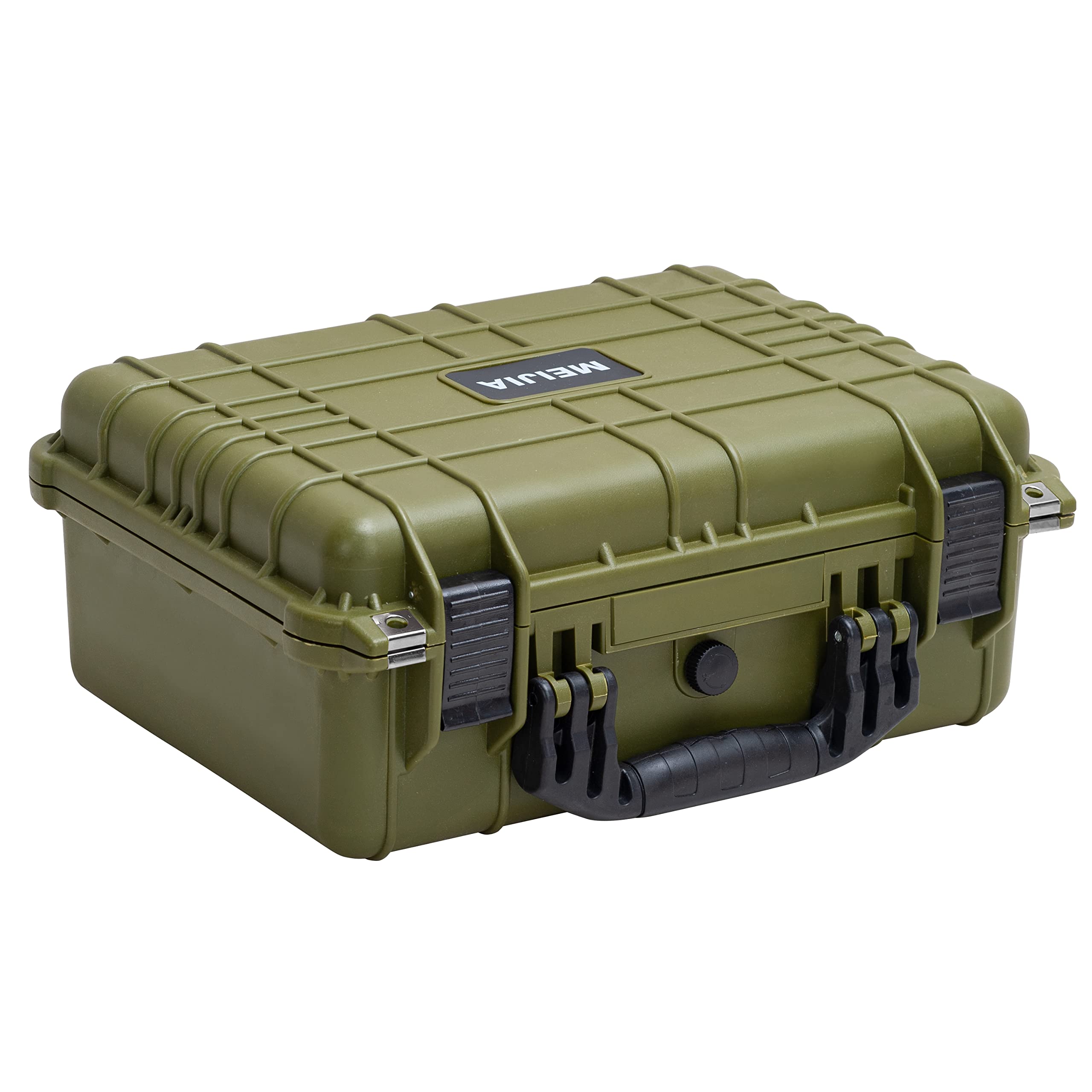 MEIJIA Portable All Weather Waterproof Camera Case with Customizable Fit Foam,Fit Use of Drones, Camera, Equipments, Pistols,15.98x12.99x6.85inches (Green)