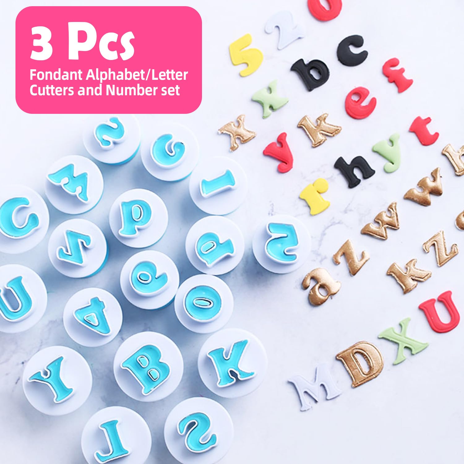 Moule à Lettres Pour Gâteaux - 72 Pièces Alphabet Et Chiffres - Tampon Biscuit Fondant - DIY Déco Patisserie