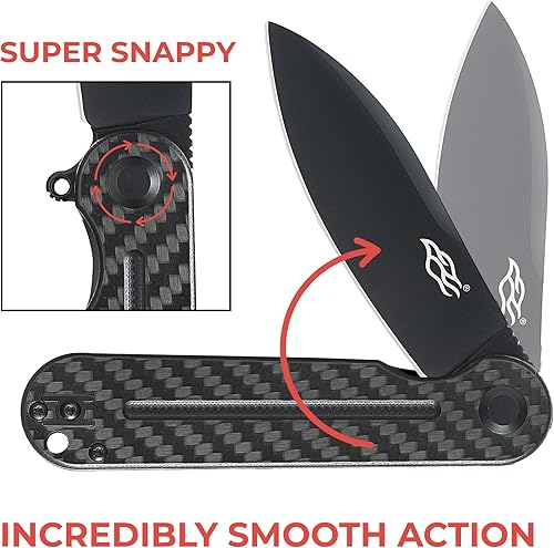 Miniatura 5 de Ganzo Firebird FH922PT-CF EDC Cuchillo de bolsillo plegable afilado D2 acero inoxidable negro hoja G10 mango con clip plegable al aire libre caza