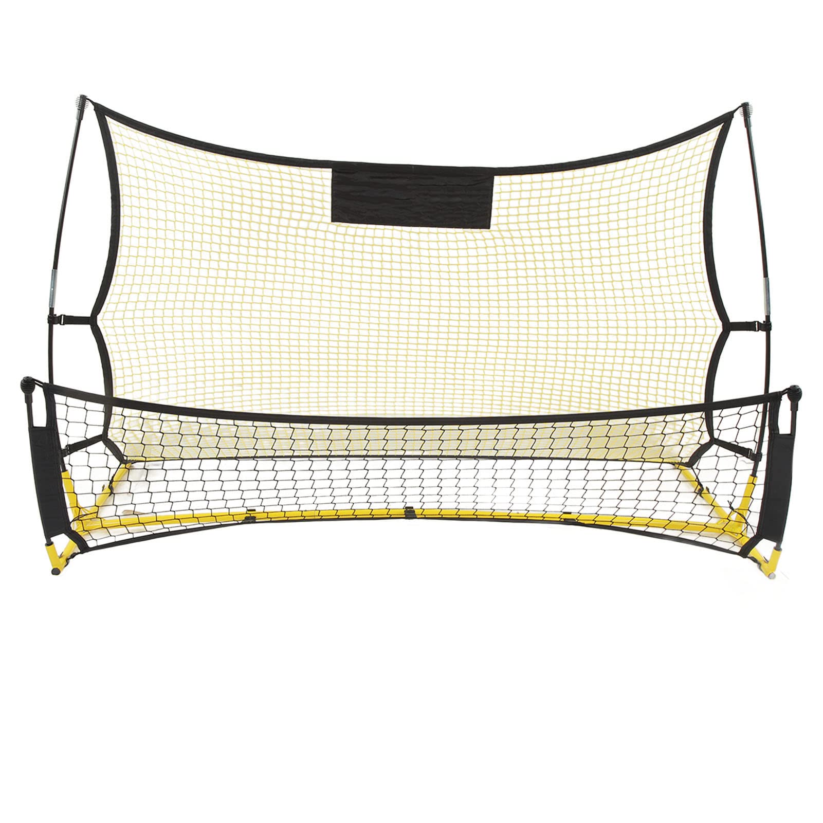 Hidyliu Rete da Rimbalzo da Calcio, Design Durevole 2 in 1, per Allenamento di abilità Calcistiche nel Parco in Giardino, Gialla e Nera