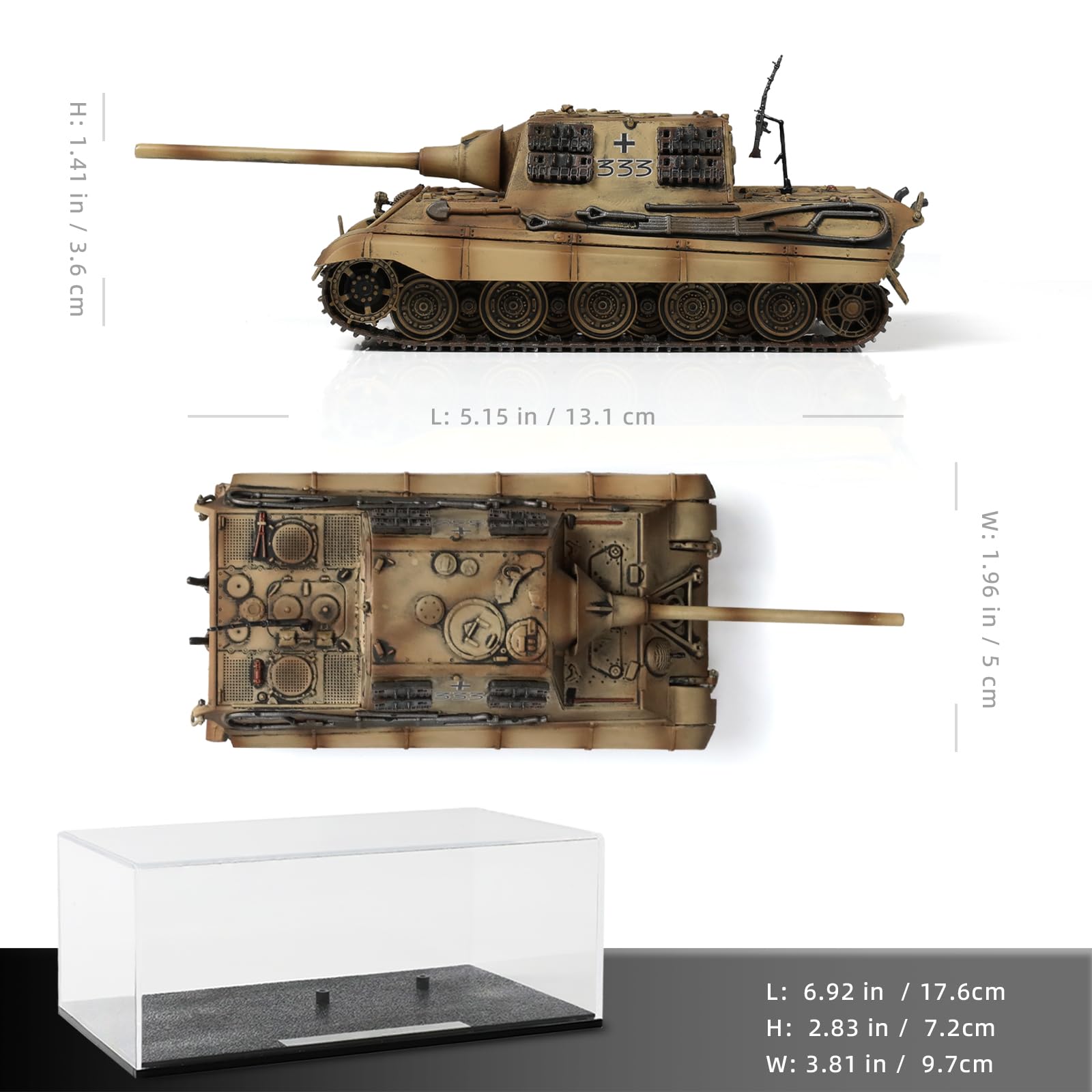 NUOTIE 1/72 Scale Military Tank Model Finished Alloy Metal Die cast with Plastic Tank Model World War ? Army Vehicl Tank Mini 1945 Jagdtiger model Gift Collection Ideal for Military Fans - Image 2