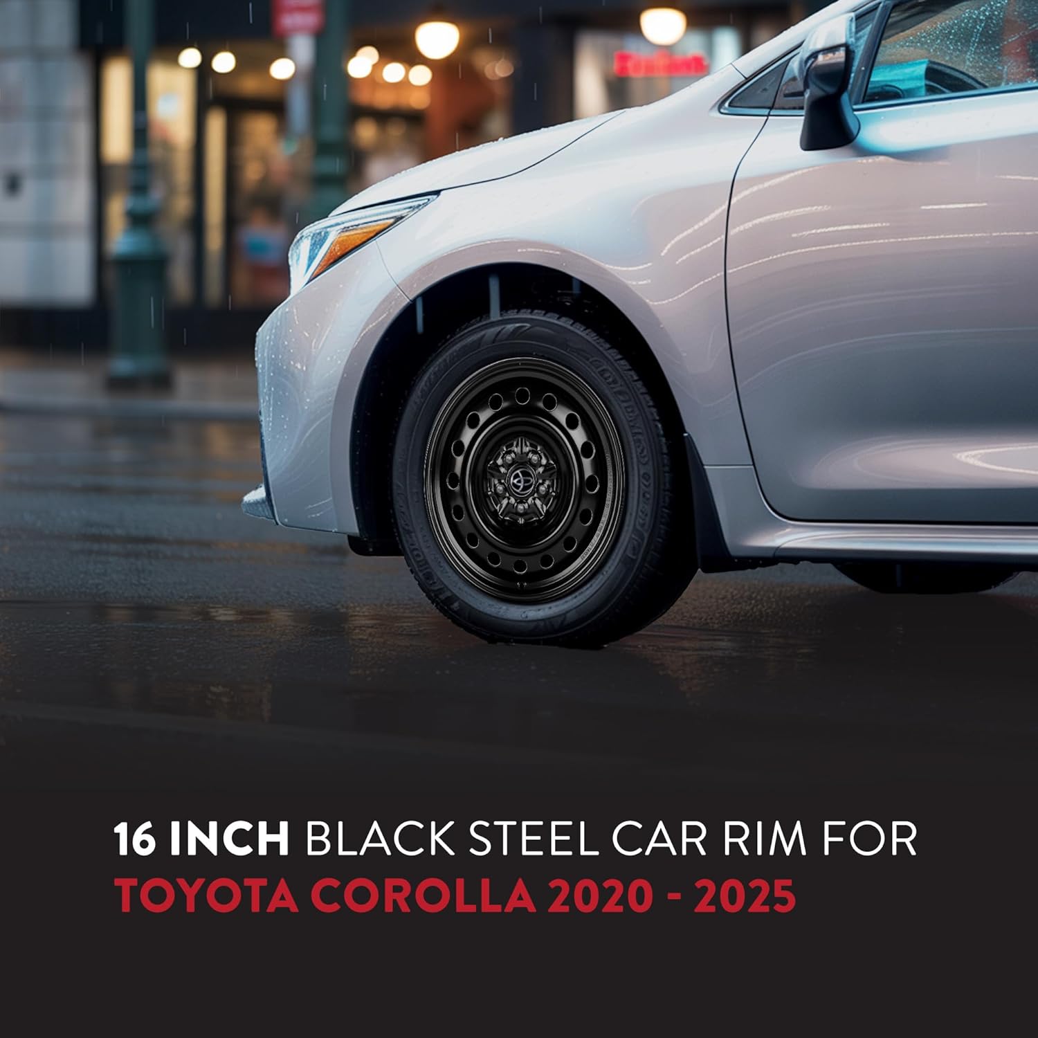For 2020-2025 Toyota Corolla Rim 16 Inch Painted Black Car Rim - OE Direct Replacement - Road Ready Car Wheel