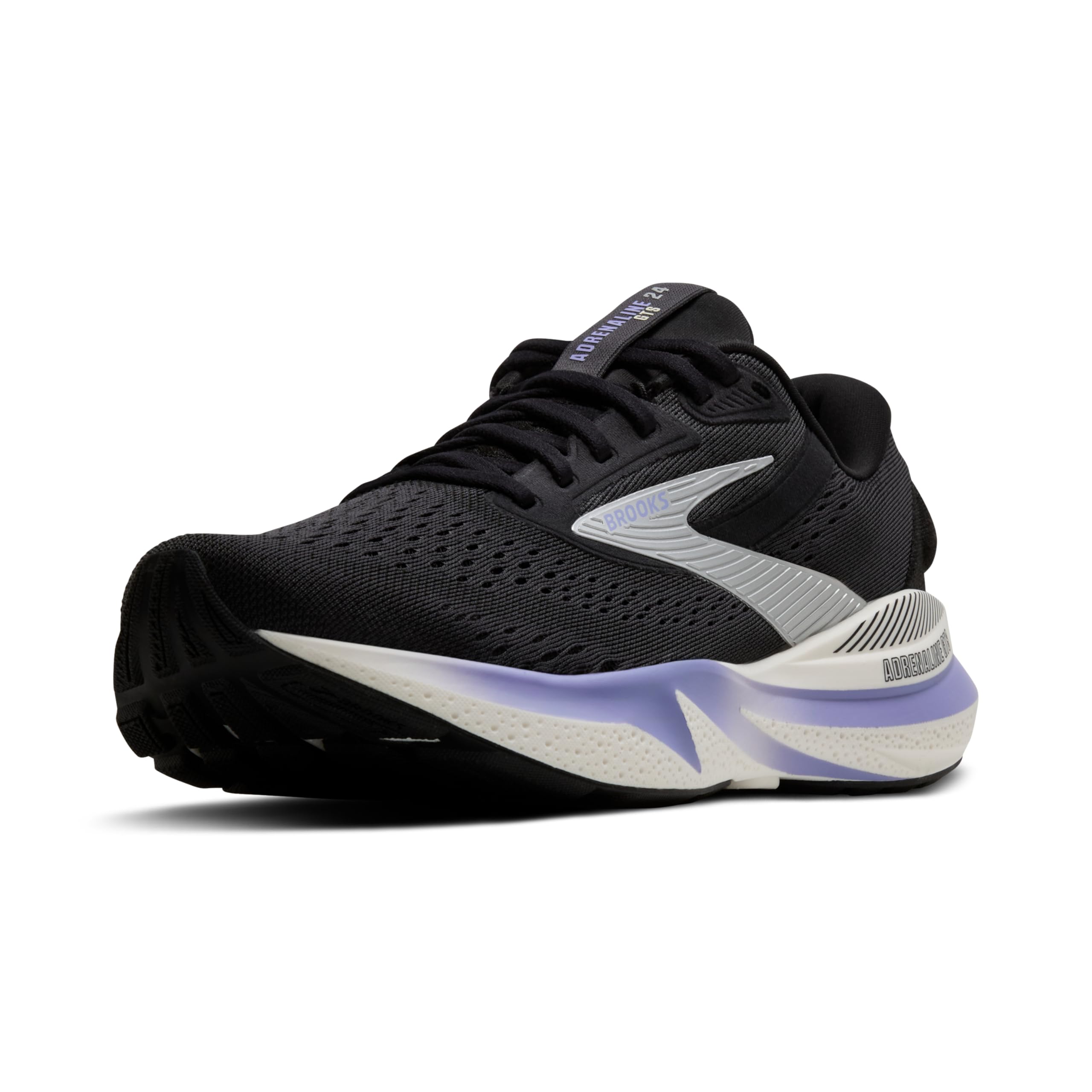 BROOKS Womens Adrenaline Gts 24 Sneaker, Ebony Blue Heron Silver, 5 UK