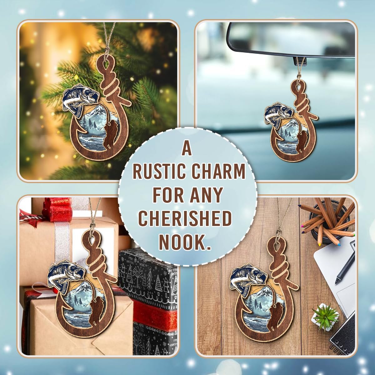 Fishing Ornament 2025 - Unique Fish Ornaments for Men Women, Fishing Christmas Ornaments for Christmas Tree, Unique Ornaments for Tree Decor, Elegant for Women Fisherman - Image 4