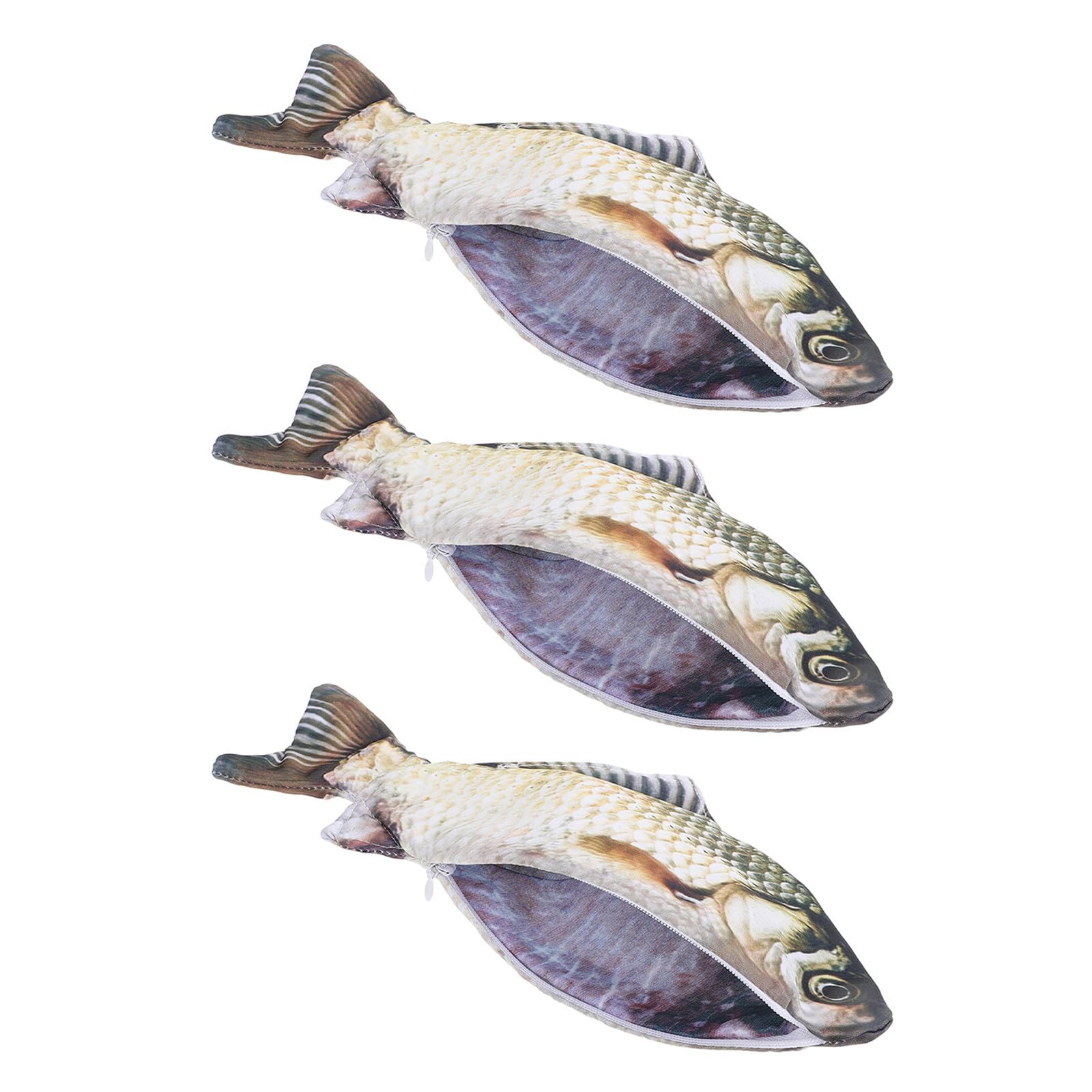 Healeved 15 Pezzi Astuccio Portapenne a Forma di Pesce Realistico in Poliestere Ampio Spazio Interno per Scuola e Regali di Compleanno