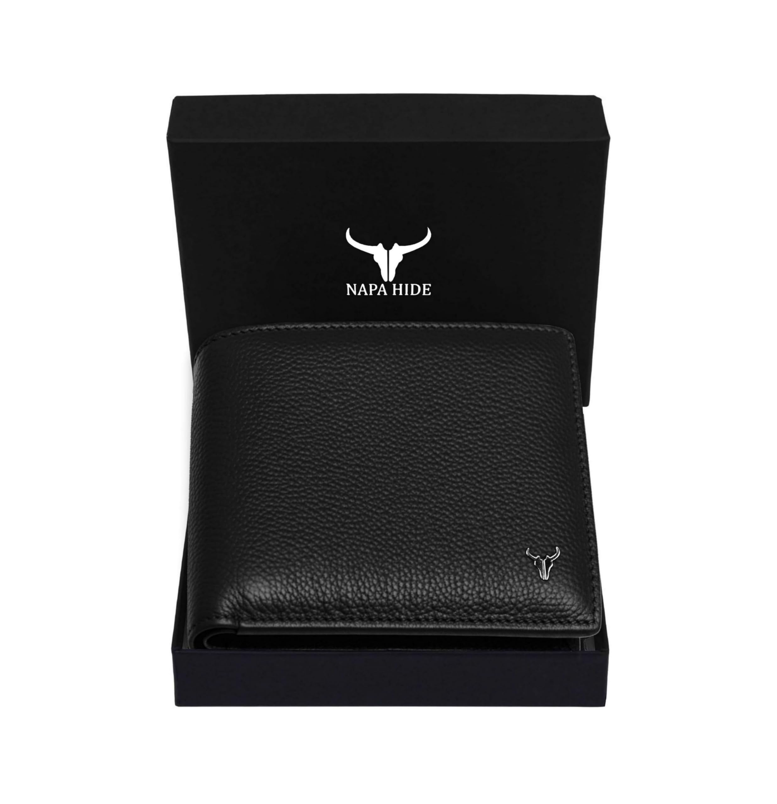 Top Grain Genuine Leather Wallet for Men (Black)-image-21