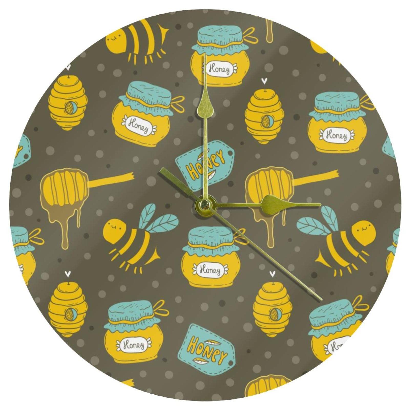 Horloge murale silencieuse sans tic-tac à motif abeille 24 cm