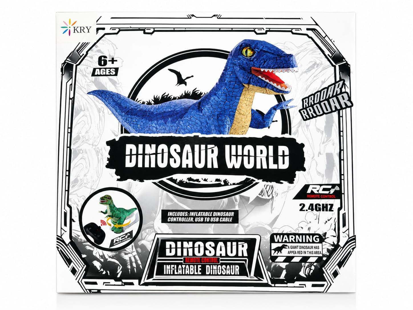 Giant RC Inflatable Dinosaur Toy for Kids, 2.4GHz Remote Control Walking Dinosaur with Roar Sound, Light Effects, Rechargeable Battery, Large 125cm Dinosaur Toy-image-21