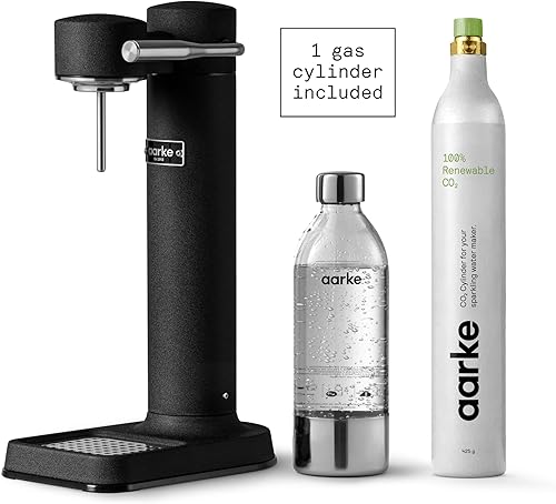 Miniatura 2 de Aarke Carbonator lll con cilindro de CO2, máquina de agua con gas y carbonatación, acero inoxidable con botella reutilizable PET sin BPA, volumen