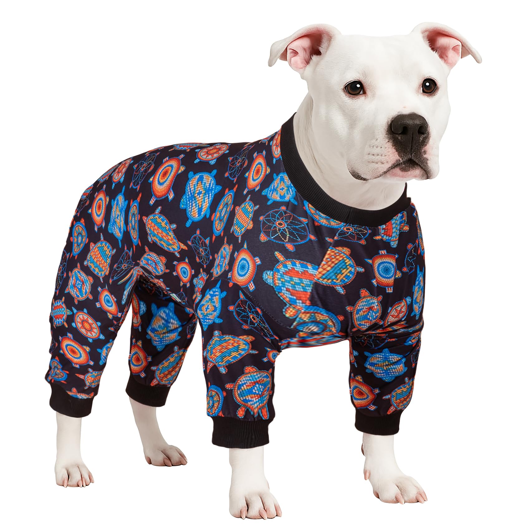 LovinPet Dog PJS Bodysuit for Medium Dogs - Wound Care, Surgery Recovery Pajamas for Dogs, Pitbull Onesie, Cotton Pullover Dog PJ's Cozy Stretchy