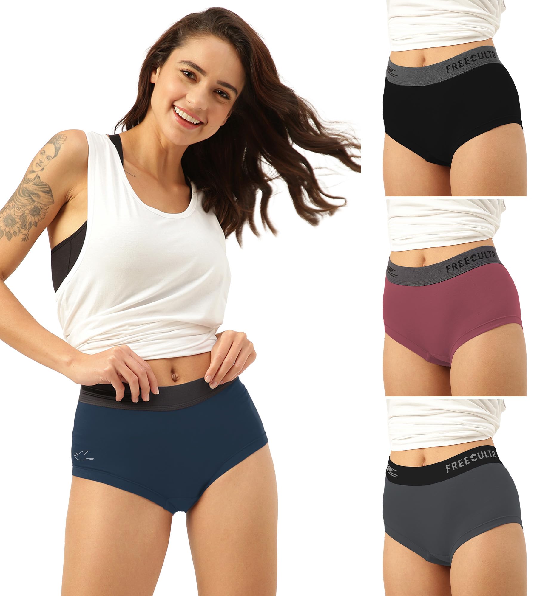 Women's Underwear Antibacterial Micromodal Airsoft | Boxer Briefs | No-Itch, No-Chafing, Sweat-Proof & Ultra-Soft Fabric for Everyday Wear (Pack of 4)-image-38