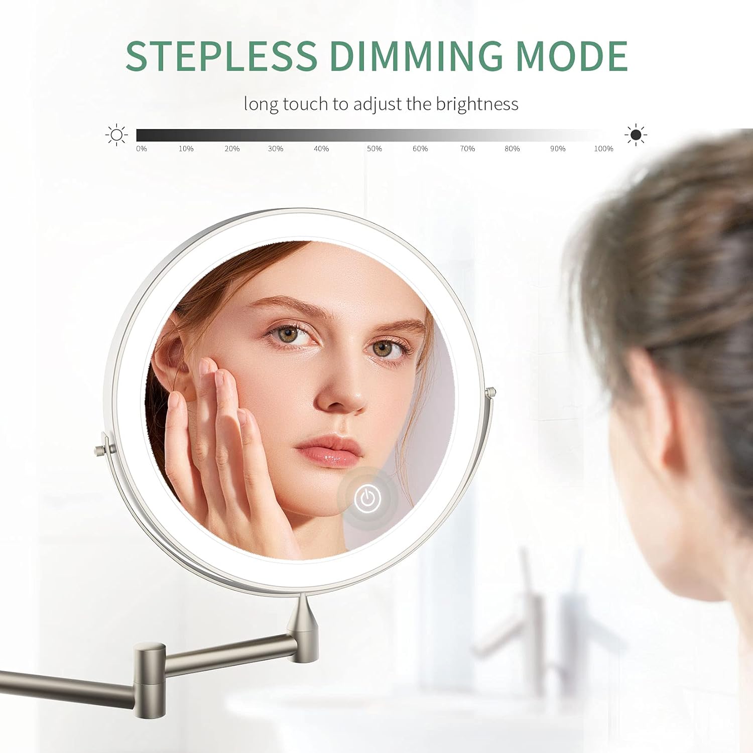 alvorog Cosmetic Mirror LED Illuminated with 1x/5x Magnification