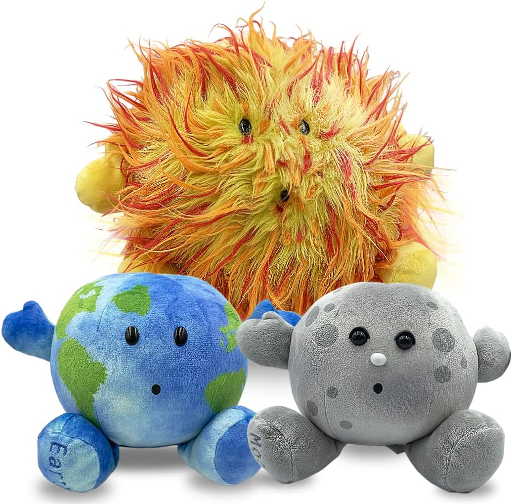 Celestial Buddies Set Earth Moon and Sun Buddy Science Astronomy Space Solar System Educational Plush Blue Planet Toys