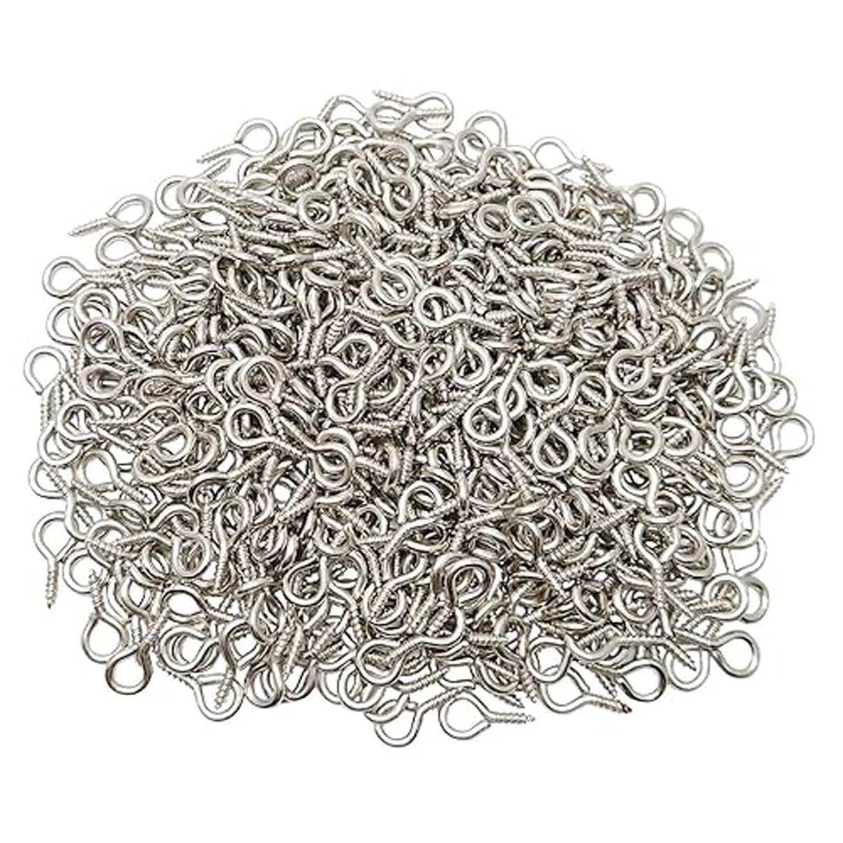 Screw Eye Pin 8 × 20 mm | Metal Eye Screw Hook | Silver Hanging Eye Pin for DIY Crafts, Wooden Projects, Photo Frames & Home Decor | Pack of 50-image-9
