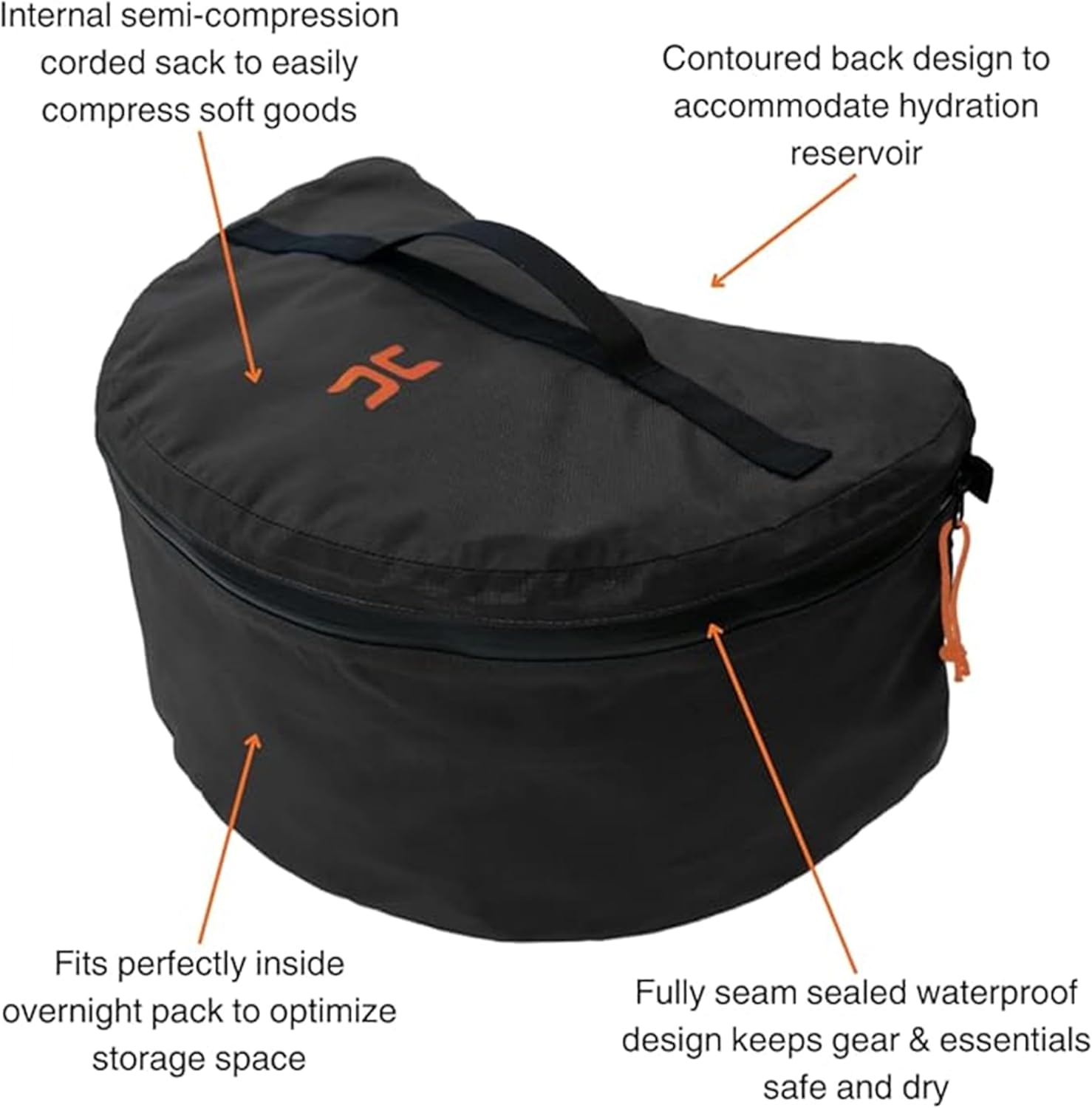 Hillsound PackStack Stuff Semi-Compression Storage Cubes, Waterproof Packing Cubes, Backpacking & Camping Space-Saving Modular Pack Organizers (Black, Fits 60L+ Backpack)