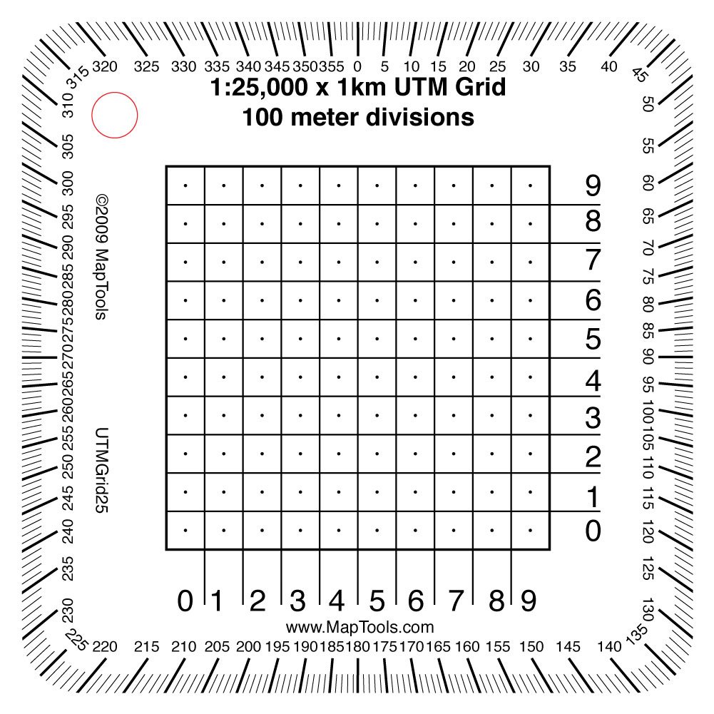 MapTools1:25,000 Scale Pocket Size UTM Grid