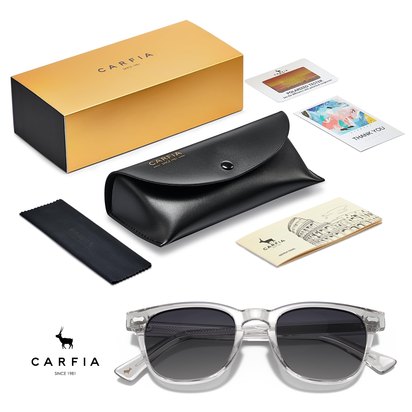 CARFIA Acetat Okulary Przeciwsłoneczne Dla Mężczyzn z Polaryzacją 100% Ochrona Przed Promieniowaniem UV z Wytłoczonym Wzorem Rdzeń z Drutu CA2132