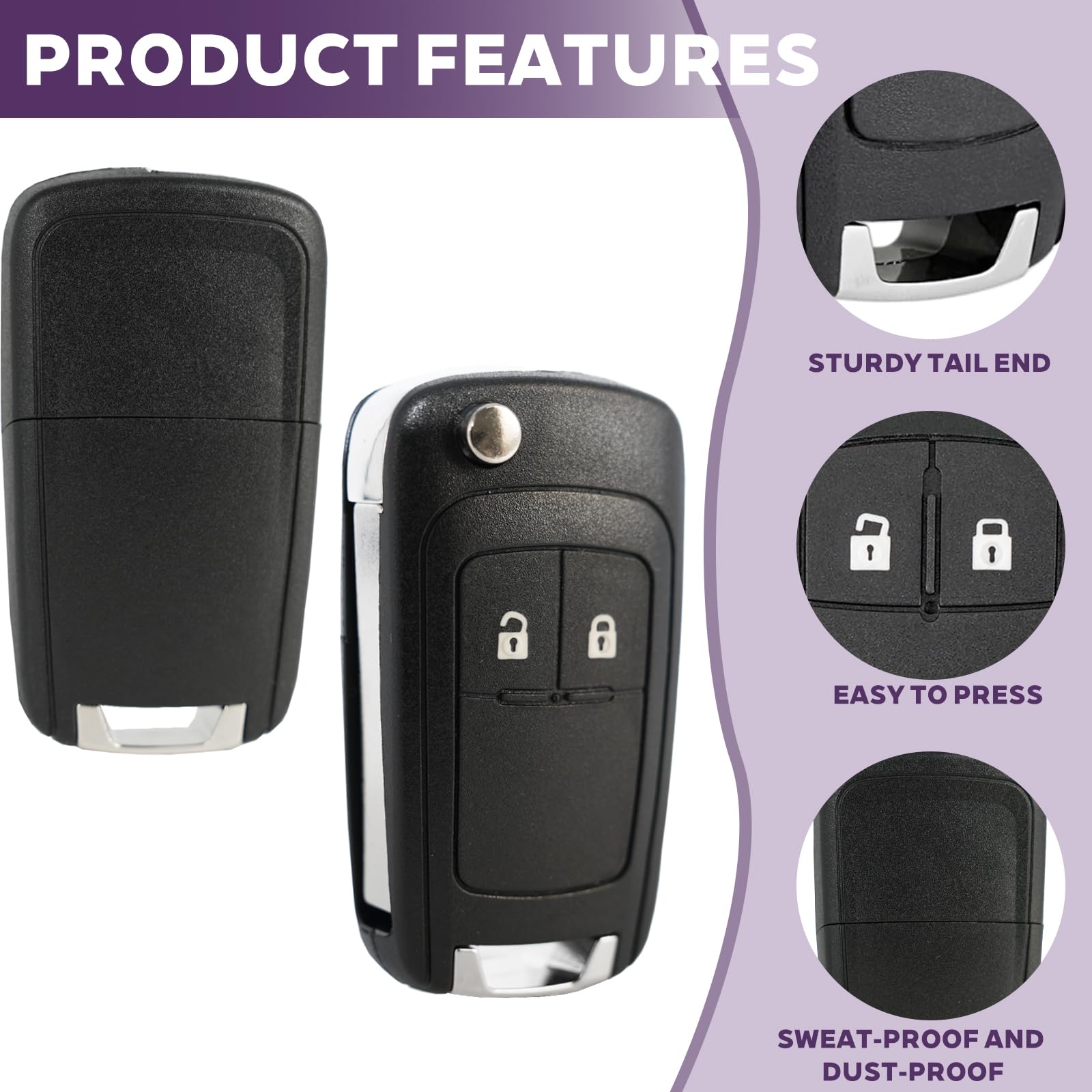 Telecomando Custodia Chiave Auto per Opel Adam Astra Insignia Mokka Meriva Movano Karl Cascada Zafira Chevrolet Cruze Aveo Orlando Trax Spark Captiva Matiz