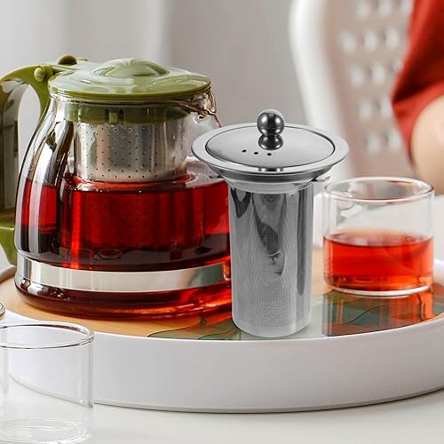 Miniatura 8 de HEMOTON Infusores de té de malla para té suelto 2 coladores de té de acero inoxidable de malla fina para té, difusor de té más empinado, reemplazo