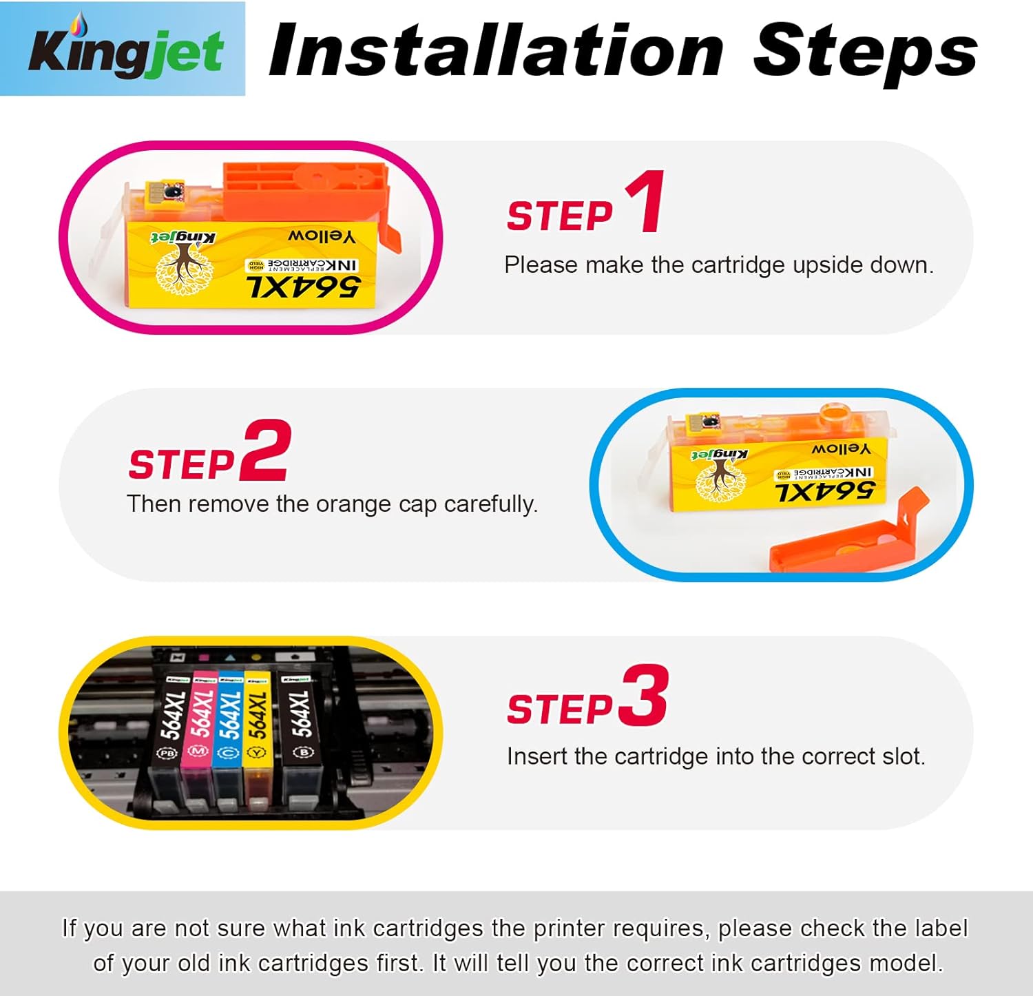 Popular Kingjet Compatible Ink Cartridge Replacement for HP 564XL 564 XL for DeskJet 3520 3522 Officejet 4620 Photosmart 5520 6510 6520 7520 7525 Printer, 12 Pack (Black, Photo Black, Cyan, Magenta, Yellow)