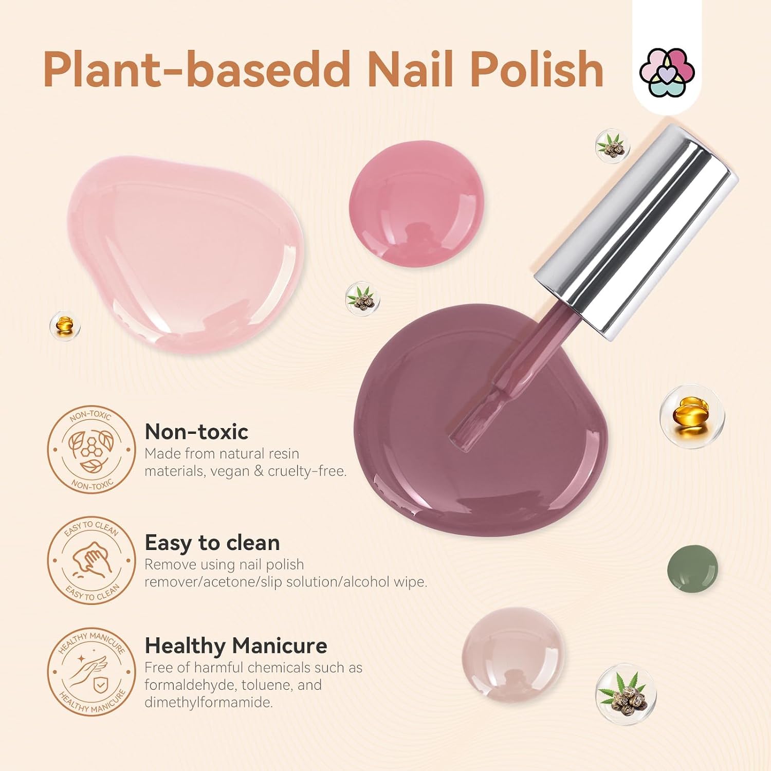 SAVILAND Pink Nail Polish Set: Burgundy Dark Red White Pearl Quick Dry Nail Polish Regular Kit with Castor Oil Base and Top Coat Nail Lacquer Set DIY Art at Home Gift 12 Colors 14 Pcs