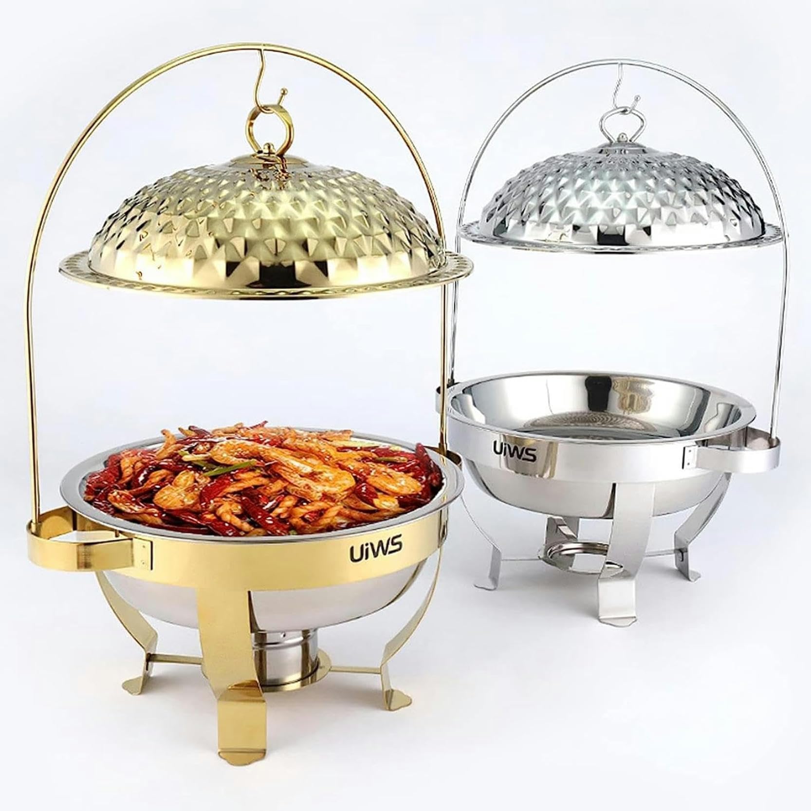Scaldavivande per buffet per il riscaldamento degli alimenti - Vassoi per buffet con coperchi, vassoi per il controllo delle porzioni, scaldavivande da tavolo, scaldavivande a carrello, vass