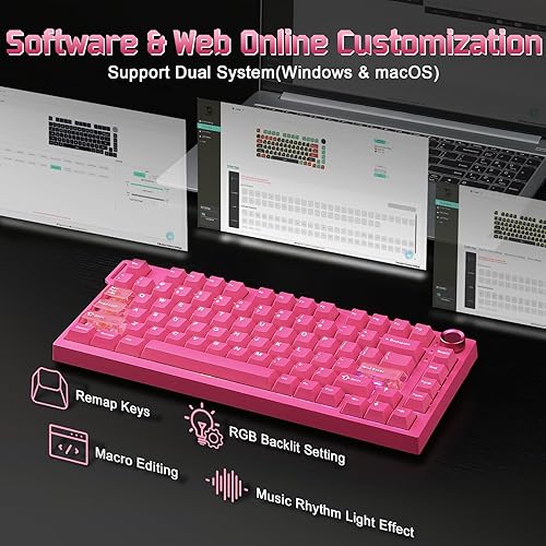 Miniatura 8 de YUNZII RT75 PRO Wireless Gaming Keyboard,Hall Effect Mechanical Rapid Trigger Magnetic Keyboard BluetoothUSB-C2.4G 8KHz Polling Rate &128K Scan,RGB