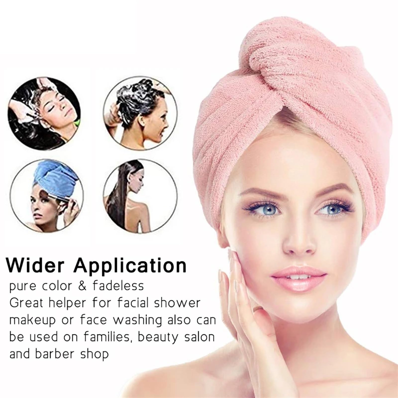 Turbante Per Capelli Asciugamano for capelli ad asciugatura rapida Cappello for dei for donna da bagno in microfibra solido Tappo for super assorbente Turbante(4PCS)