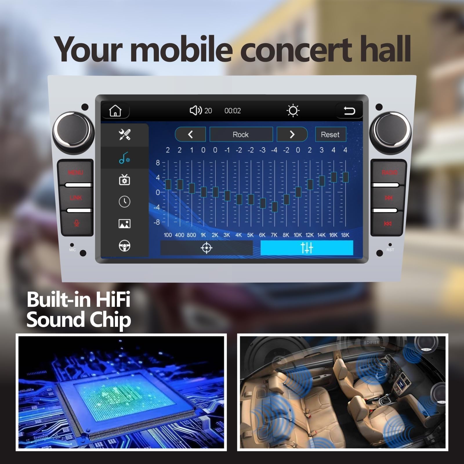 Autoradio Compatible avec sans Fil Carplay/Android Auto pour Opel Antara Zafira Corsa avec écran Tactile de Bluetooth/Mirror Link/USB/Puissance élevée Argent