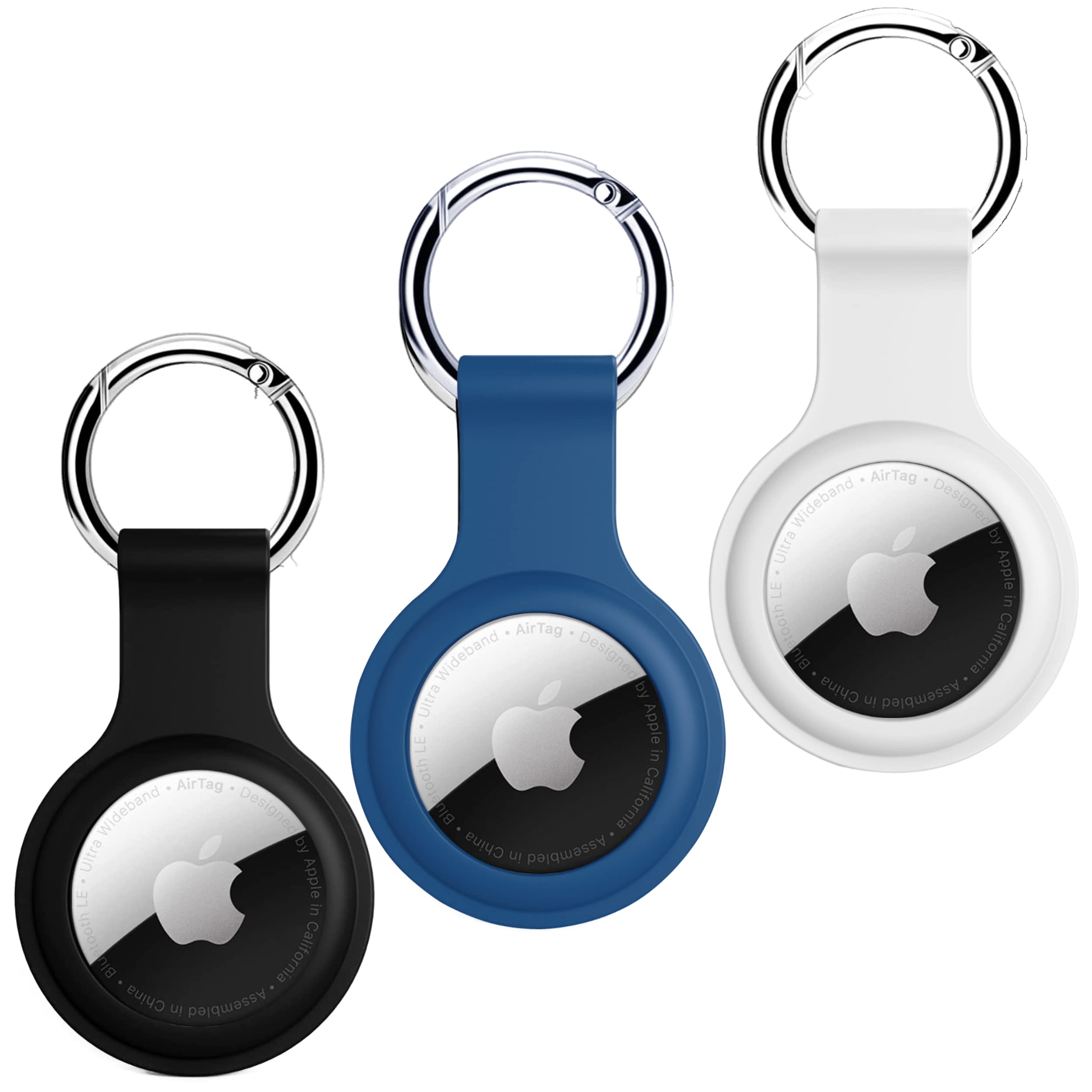 SQUIF Pack of 3 Airtag Cases for Apple Airtags Silicone Case Protective Cover for Airtag Case Locator Tracker Anti-Lost Device Keychain Protection Sleeve (1 Black, 1 Blue, 1 White) (B09VFVBM81) Amazon Price History, Amazon Price Tracker