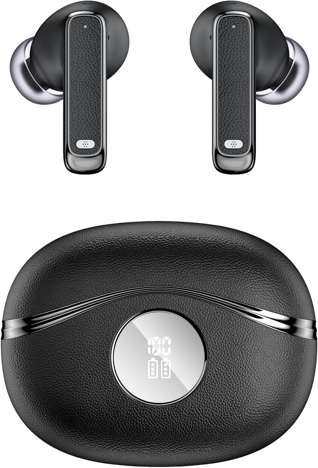 Wireless Earbuds Bluetooth Headphones, Ear Buds with Deep Bass, 40H Long Playtime, LED Power Display, IP7 in Ear Earphone with Mic for iPhone Android Phone Sports Workout, Black