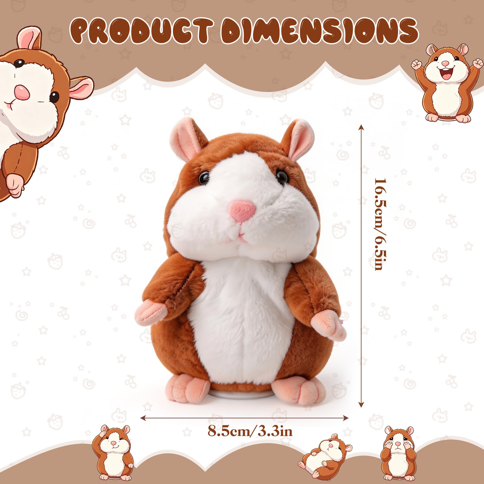 TaimeiMao Hámster Parlante,Hámster Hablando,Hamster Juguete Parlante,hámster Parlante de Peluche,hámsters Interactivo,Interactivo Juguetes de Felpa, Cumpleaños