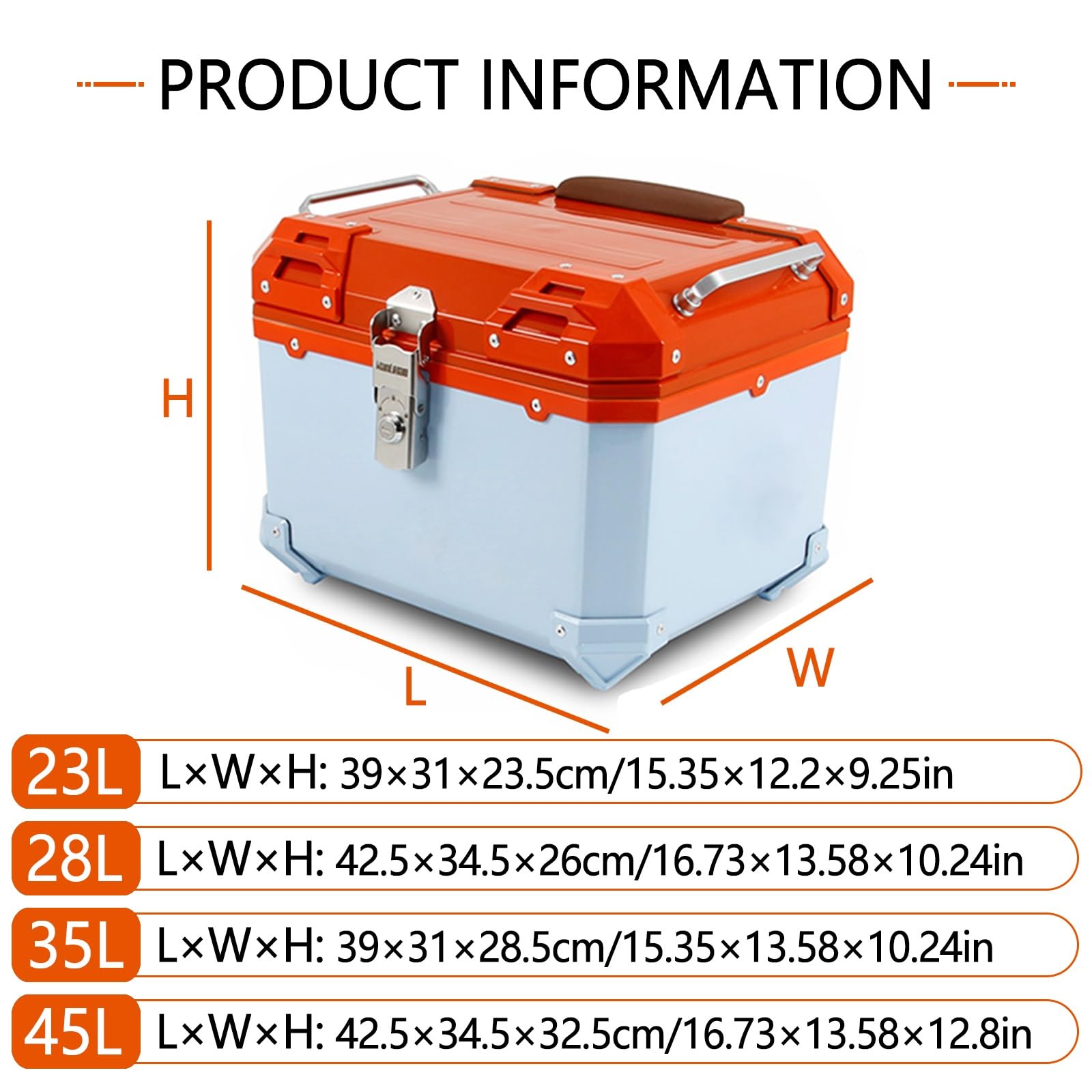 Scatola di Immagazzinaggio per Moto di Grande capacità Scooter Tail Trunk Impermeabile E Anti-collisione Moto Daily Top Box con Serratura di Sicurezza con Schienale E Accessori(Red,28L)