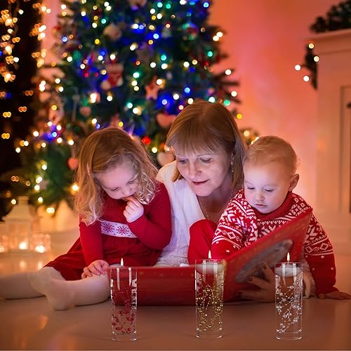 Miniatura 6 de OIIKI Cuerdas de perlas artificiales de 70 pies para centros de mesa de velas flotantes, rellenos de jarrones con cuentas brillantes, velas