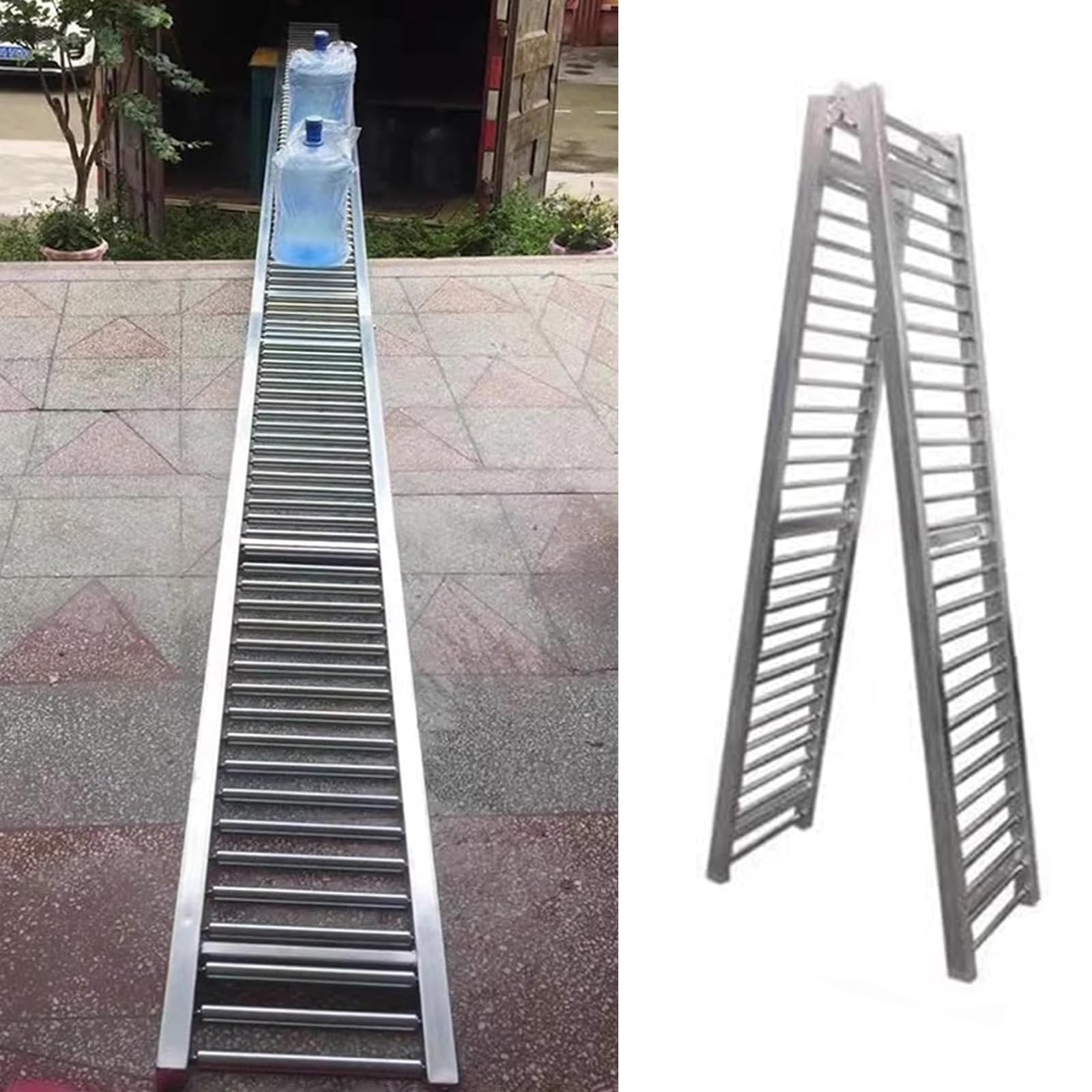 Förderband Tragrollen Nutzfahrzeug Anhänger Rollenförderband, Tragbarer Faltbarer Schwerkraftförderer Mit 25-mm Edelstahlrollen, Wasser- Und Rostfrei, Belastung 150kg (Color : W 60cm(24 in), Size :