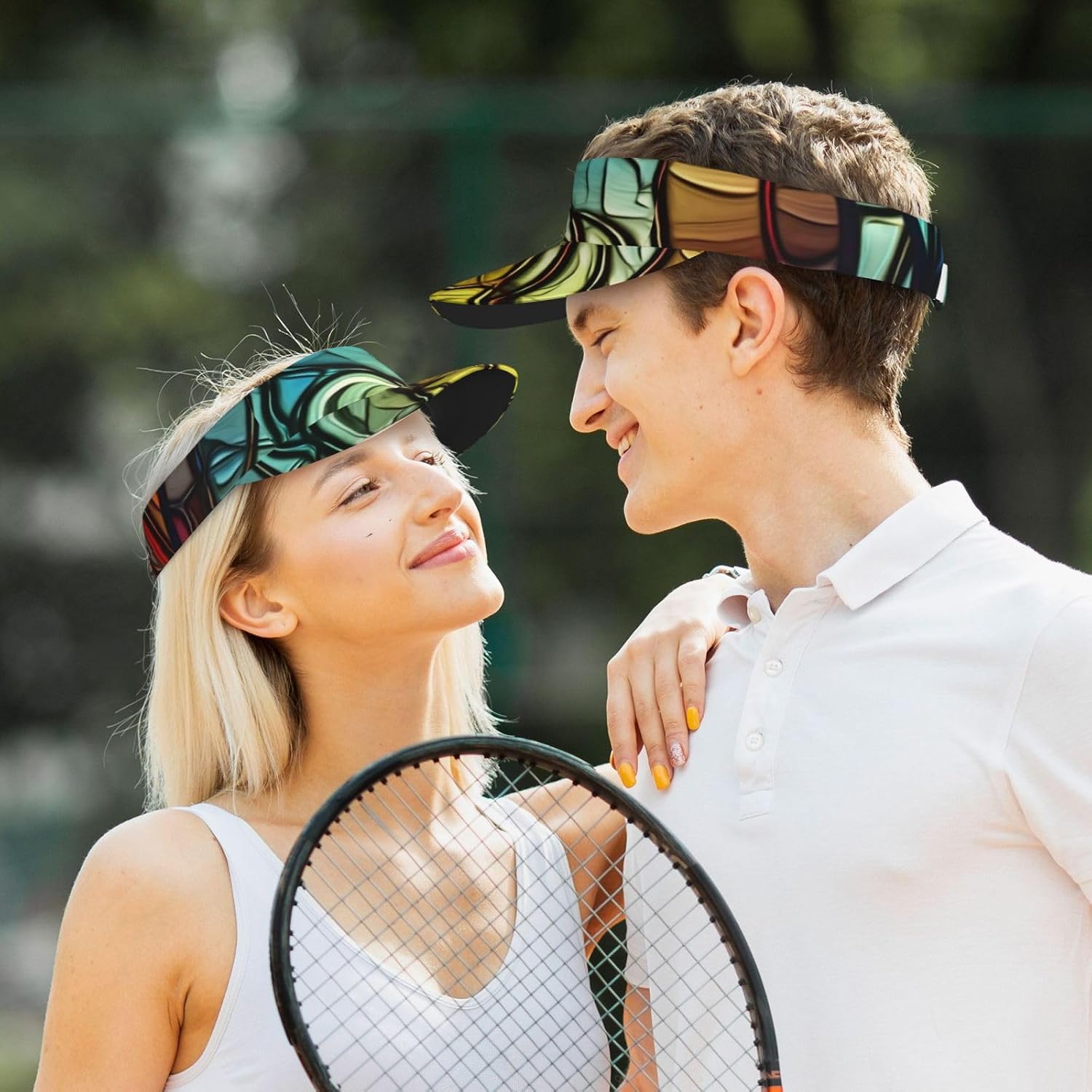 Stained Glass Art Sun Visor Hat for Women Men Outdoor Sports Golf Visor Beach Travel Tennis Cap