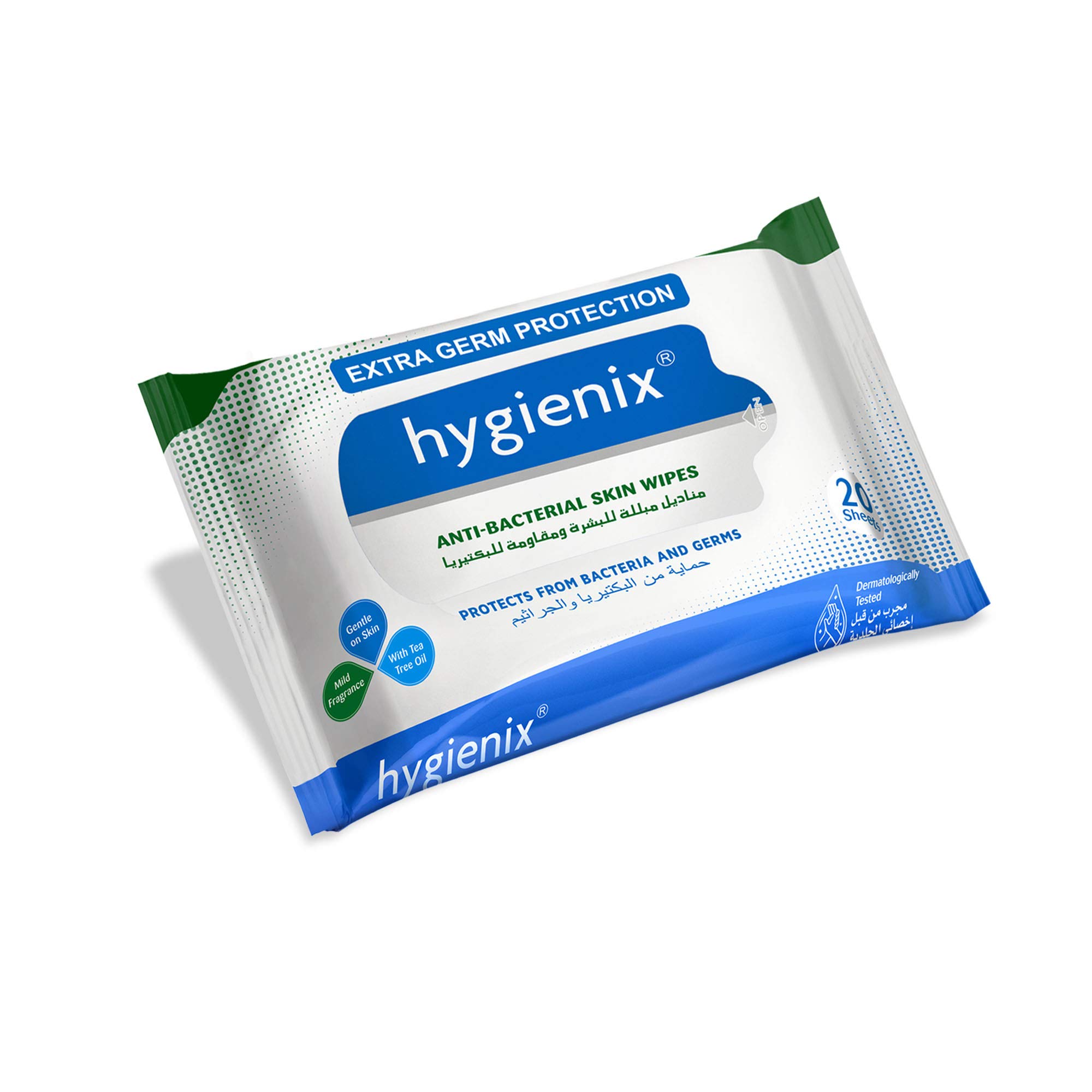 Hygienix Anibacterial Skin Wipes, 20 Count
