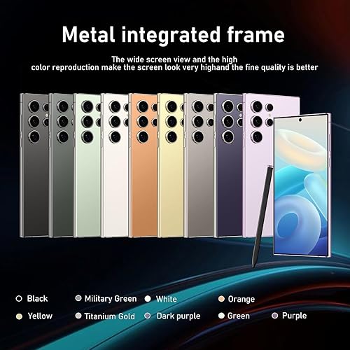 Miniatura 2 de Teléfono inteligente I24 Ultra desbloqueado, 16 GB+512 GB de ROM con tarjeta de 128 GB, pantalla HD+ de 6.8 pulgadas, Android 14, batería de 6800