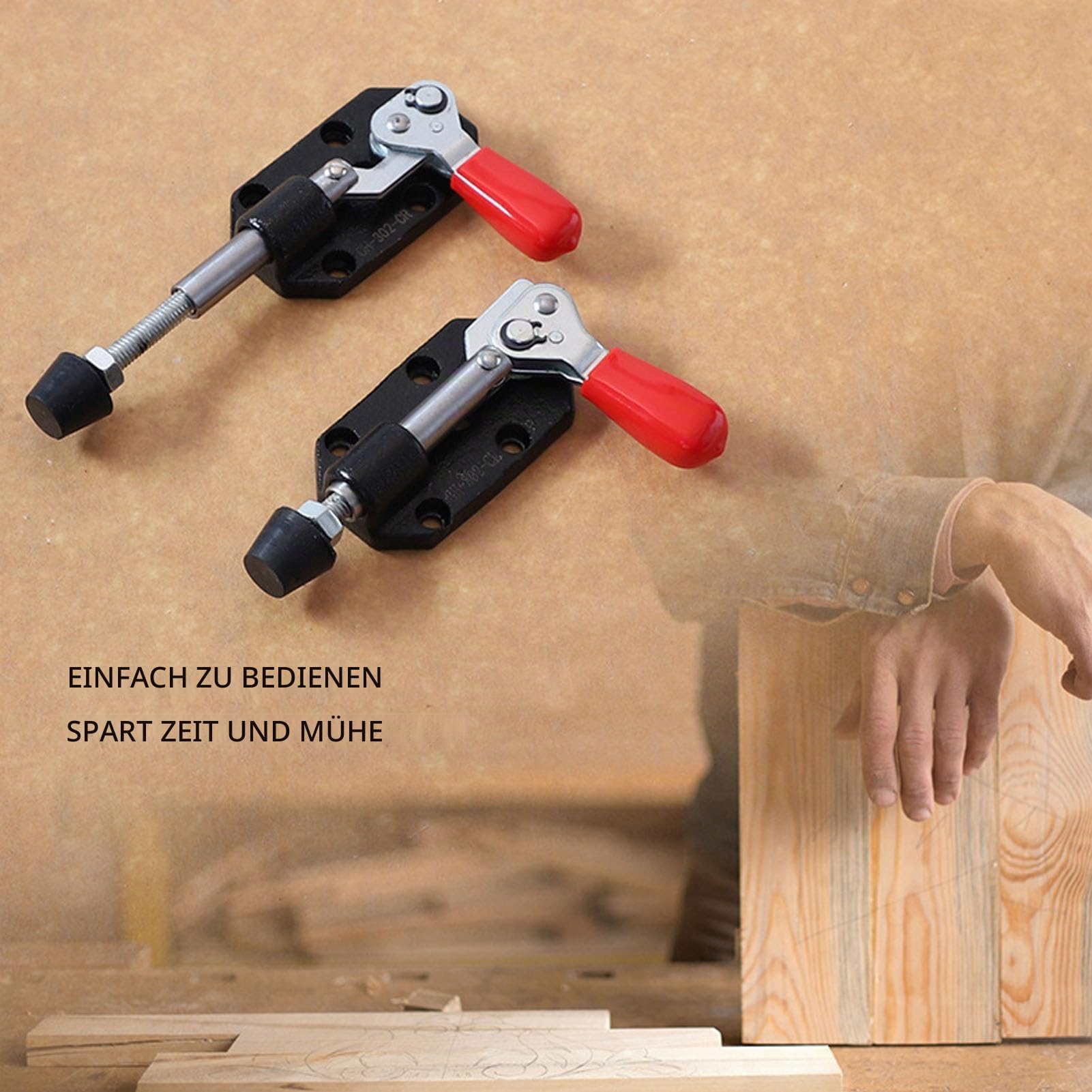 2pcs Umschaltklemme, Schnellabliebe -Druckstockschaltklemme, Abnehmbare Basis aus Gusseisen, für Holzbearbeitungsgeschäfte und -vorrichtungen, Taschenloch -Jigs, Schweißen, CNC