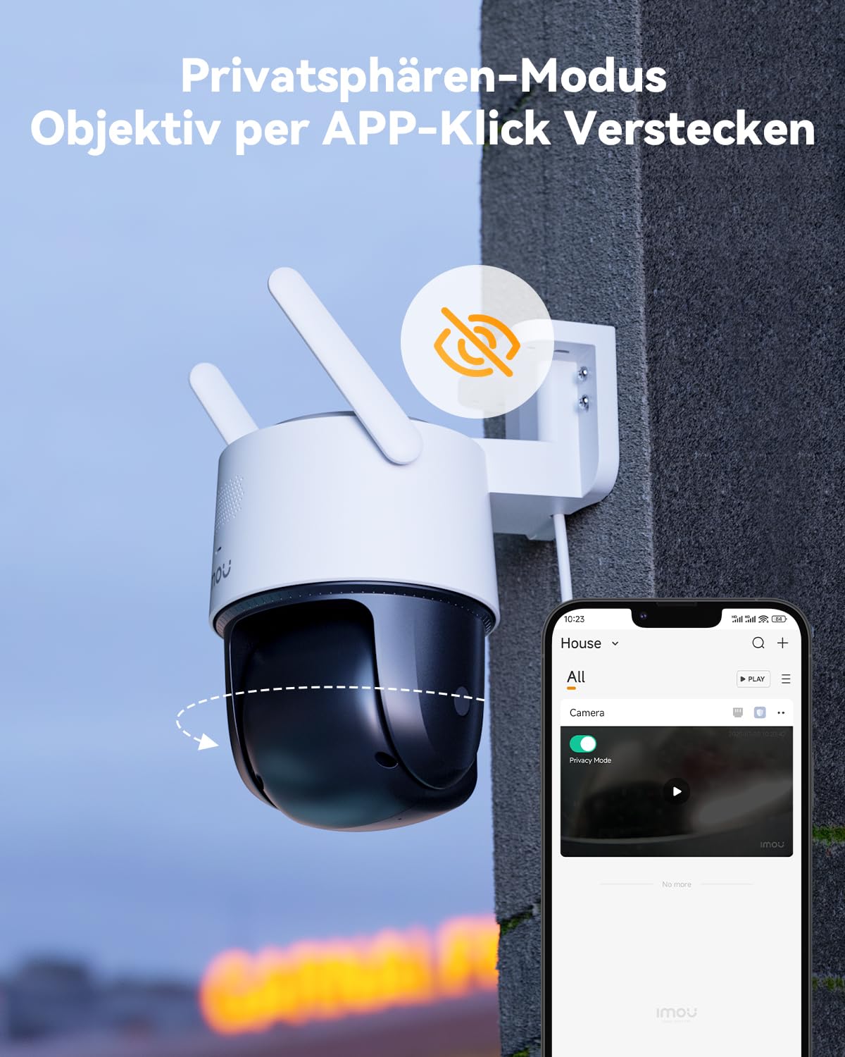 Imou 6MP PoE Überwachungskamera Außen mit Aurora-Farbnachtsicht Hell wie am Tag, 2.4/5GHz WLAN Outdoor Kamera 360° PTZ, KI Personen-/Fahrzeugerkennung, Smart Tracking, 2-Wege-Audio, Sirene Privatmodus