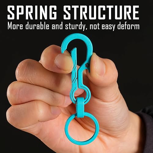 Miniatura 6 de KeyUnity KM01 Titanio EDC Llavero Clip con abrebotellas, Mosquetón de liberación rápida Llavero Soporte para Hombres