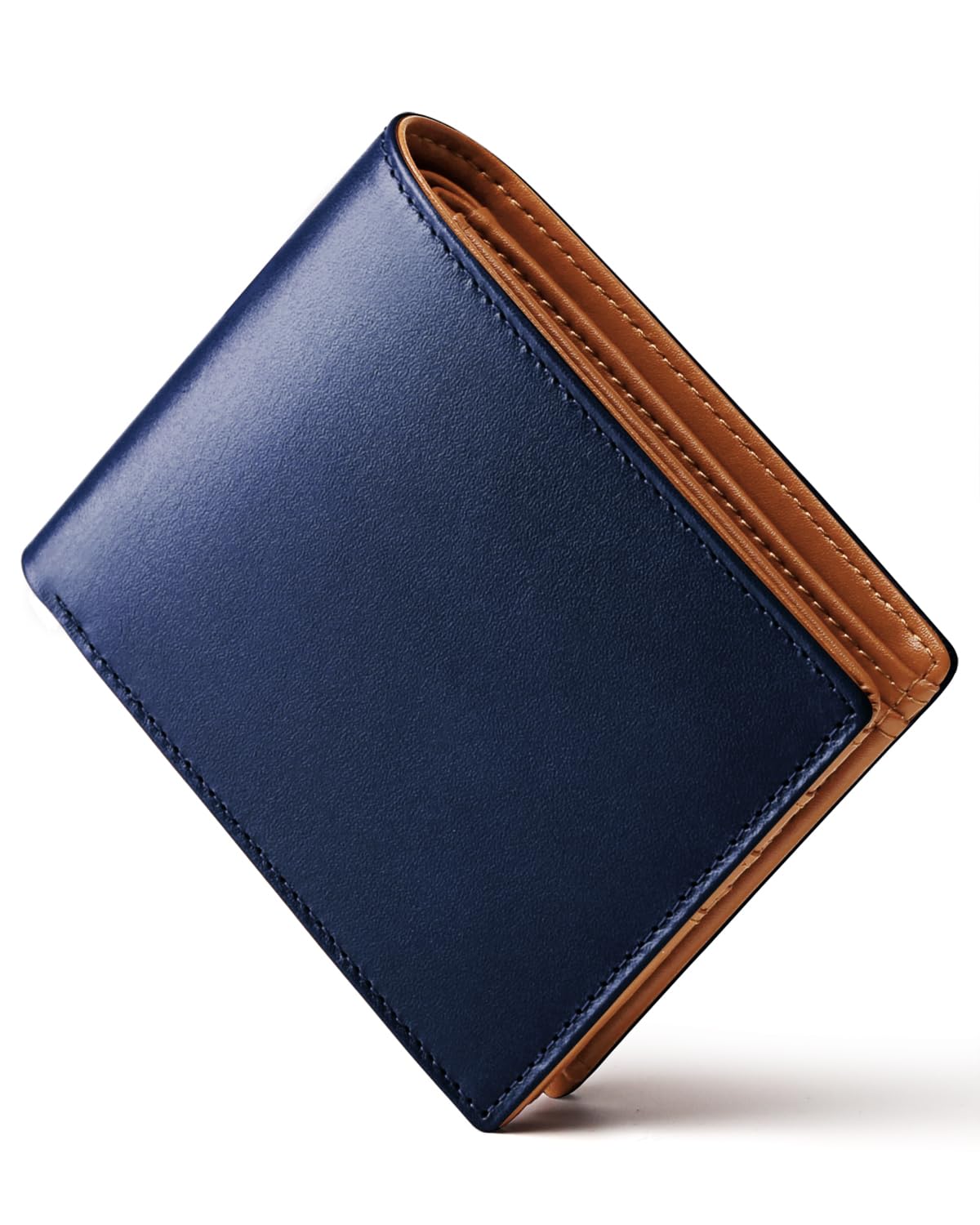 DOOMUS Men's Bifold Wallet, Tochigi Leather, Genuine Leather Folding Wallet, Slim, Made by Top Leather Artisans, with Coin Pocket, Father's Day, "Ichiju-mangyaku" (one seed, many successes) Day