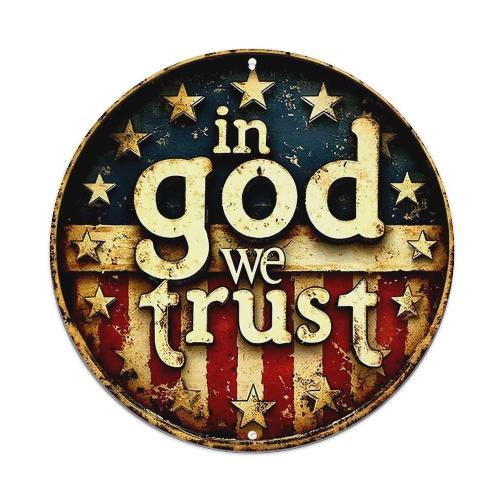 Jdyansheng Vintage In God We Trust Stars Stripes Tin Sign Metal Poster Metal Signs For Home Man Cave Bar Cafe Kitchen Laundry Room Wall Decorations 8X8 Inches