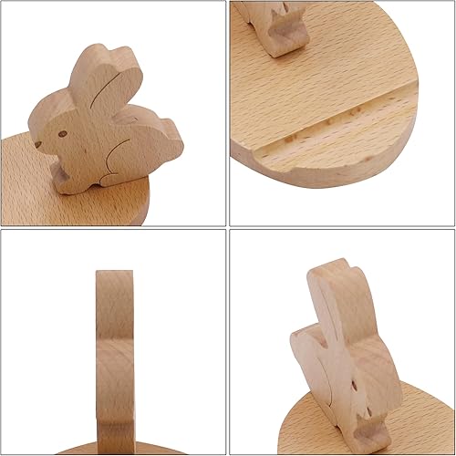 Miniatura 43 de Lindo ciervo soporte de teléfono celular Soporte de escritorio de madera para teléfono inteligente para todos los teléfonos móviles Animal teléfono