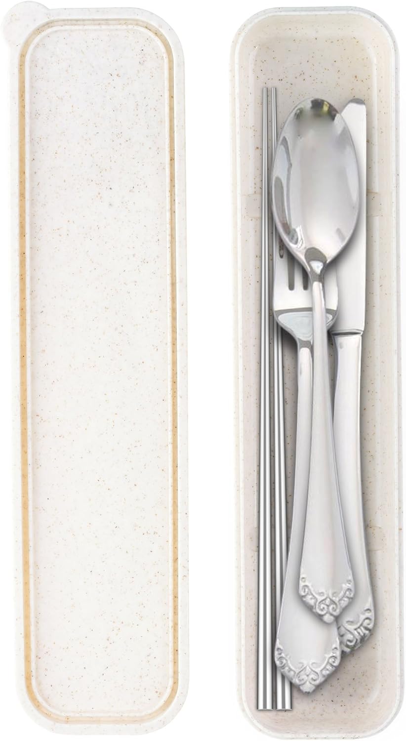 Uр Tо 40% оƒƒ COSMOS Portable Travel Tableware Storage Box Case and Net Bag for Cutlery Kit Flatware Chopsticks Spoon Fork in Camping, Travel, Picnic, Office Buу 1 gеt 1 🔥 COSMOS Portable Travel Tableware Storage Box Case and Net Bag for Cutlery Kit Flatware Chopsticks Spoon Fork in Camping, Travel, Picnic, Office