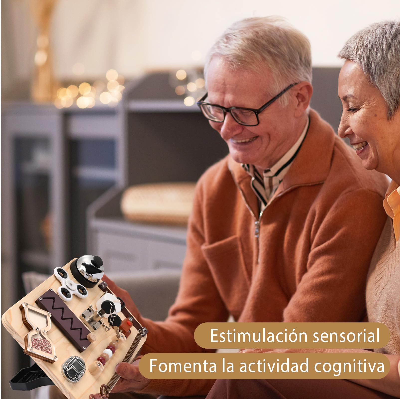 Busy Board Montessori para Adultos con Demencia y Alzheimer – Actividades para Mayores, Entrenamiento y Juegos de Memoria – Juguete sensorial para TDAH, Autismo y manejo del estrés