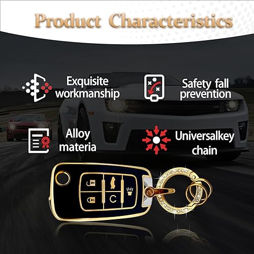 Miniatura 3 de Vrasly Compatible con funda para llavero Chevy con cordón para llavero